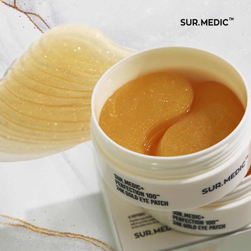 NEOGEN SUR.MEDIC+ Perfection 100TM 24K Gold Eye Patch – 75g/60ea | Brightening & Anti-Aging Care Product image