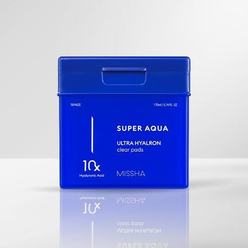 MISSHA Super Aqua Ultra Hyalron Clear Pads – 70 Pads | Exfoliating & Hydrating Toner Pads Product image