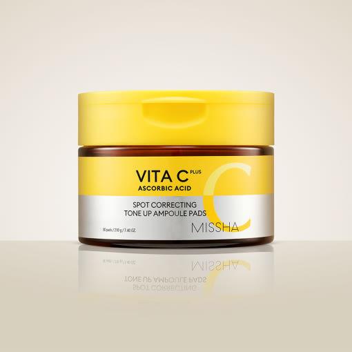 MISSHA Vita C Plus Spot Correcting Tone Up Ampoule Pads – 210g / 80 Pads | Brightening Pads for Hyperpigmentation & Dull Skin Product image