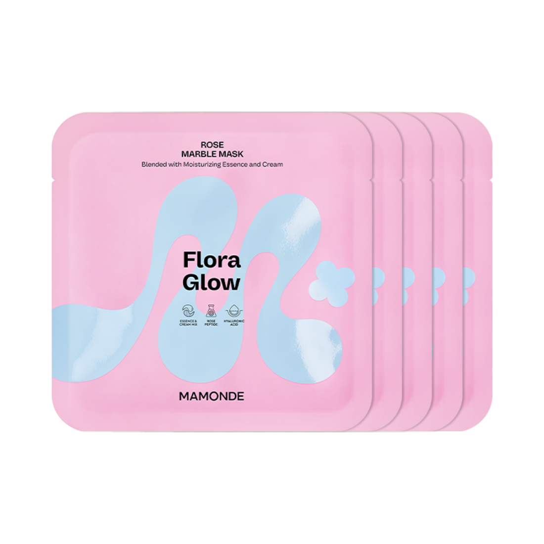 Mamonde Flora Glow Rose Marble Mask – Firming & Hydrating with Vegan Collagen – 36g x 5ea Product image