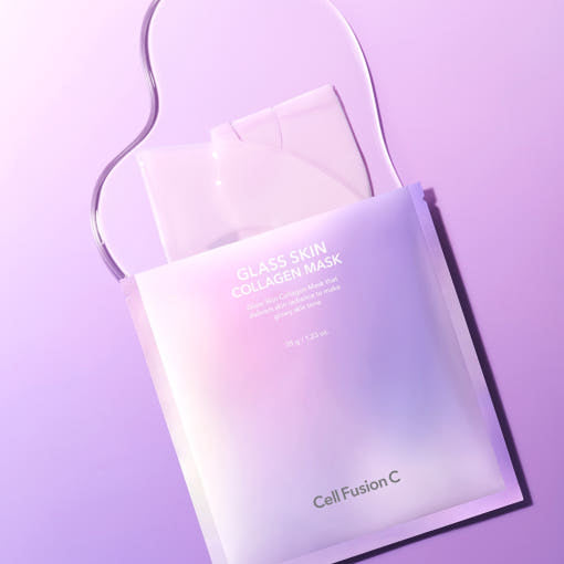 Cell Fusion C Glass Skin Collagen Mask Sheet – 35g x 5 Masks | Hydrogel Collagen Sheet for Luminous, Hydrated Skin Product image