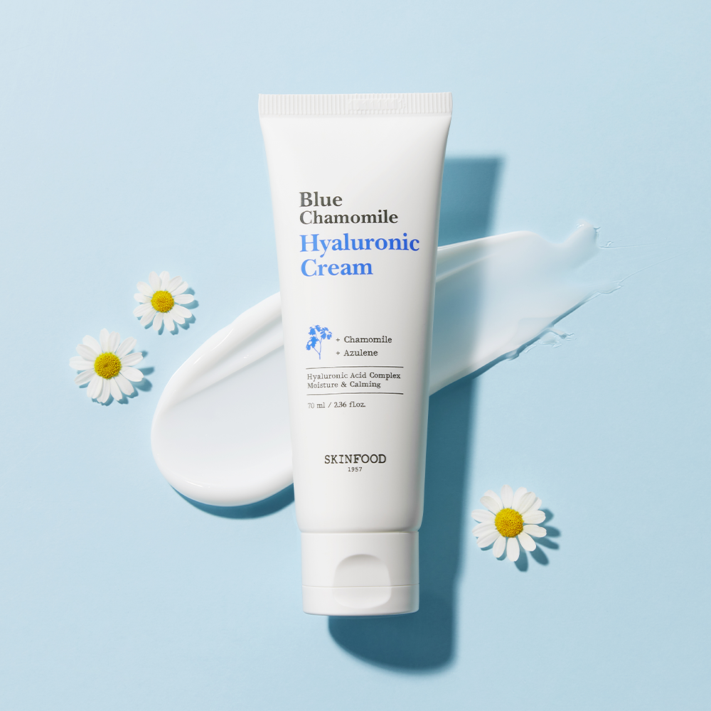 SKINFOOD Blue Chamomile Hyaluronic Cream – 70ml | 24-Hour Hydration & Soothing Moisturiser Product image