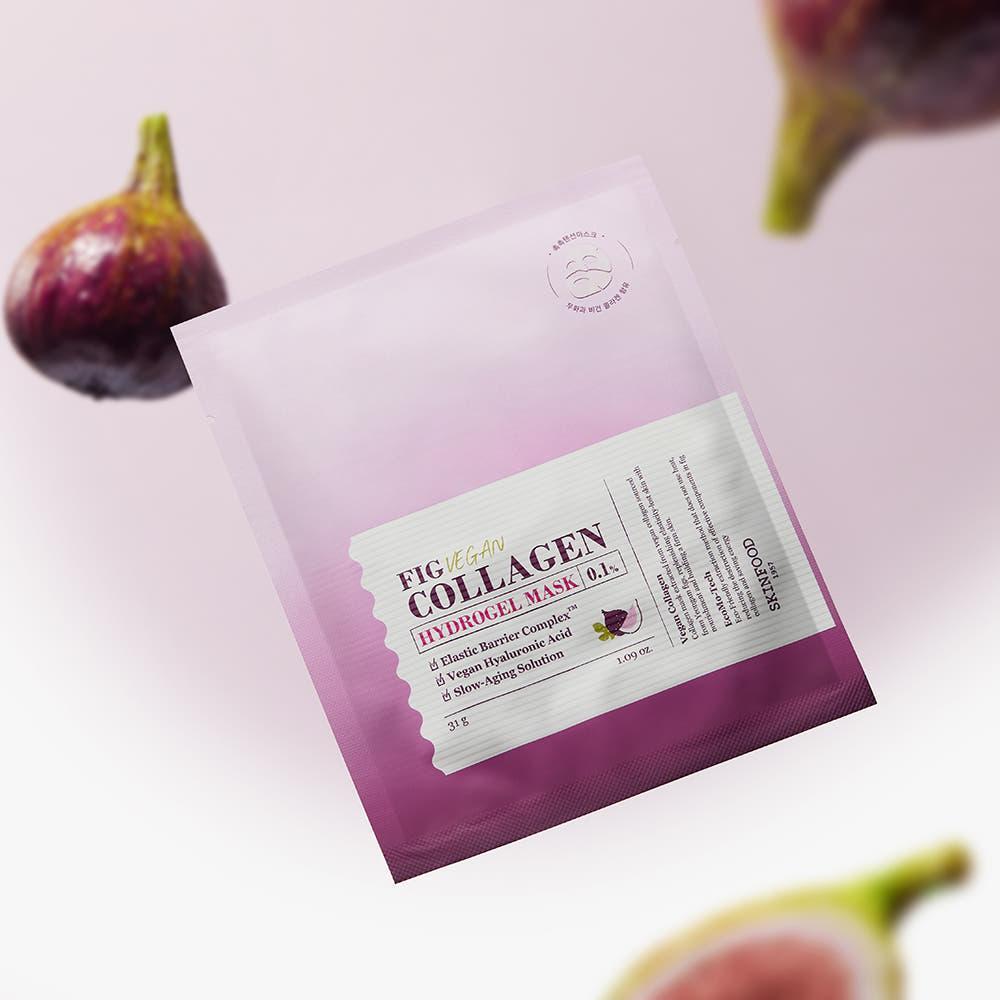 SKINFOOD Fig Vegan Collagen Hydrogel Mask – 31g x 5 Sheets | Brightening & Firming Vegan Sheet Mask Product image
