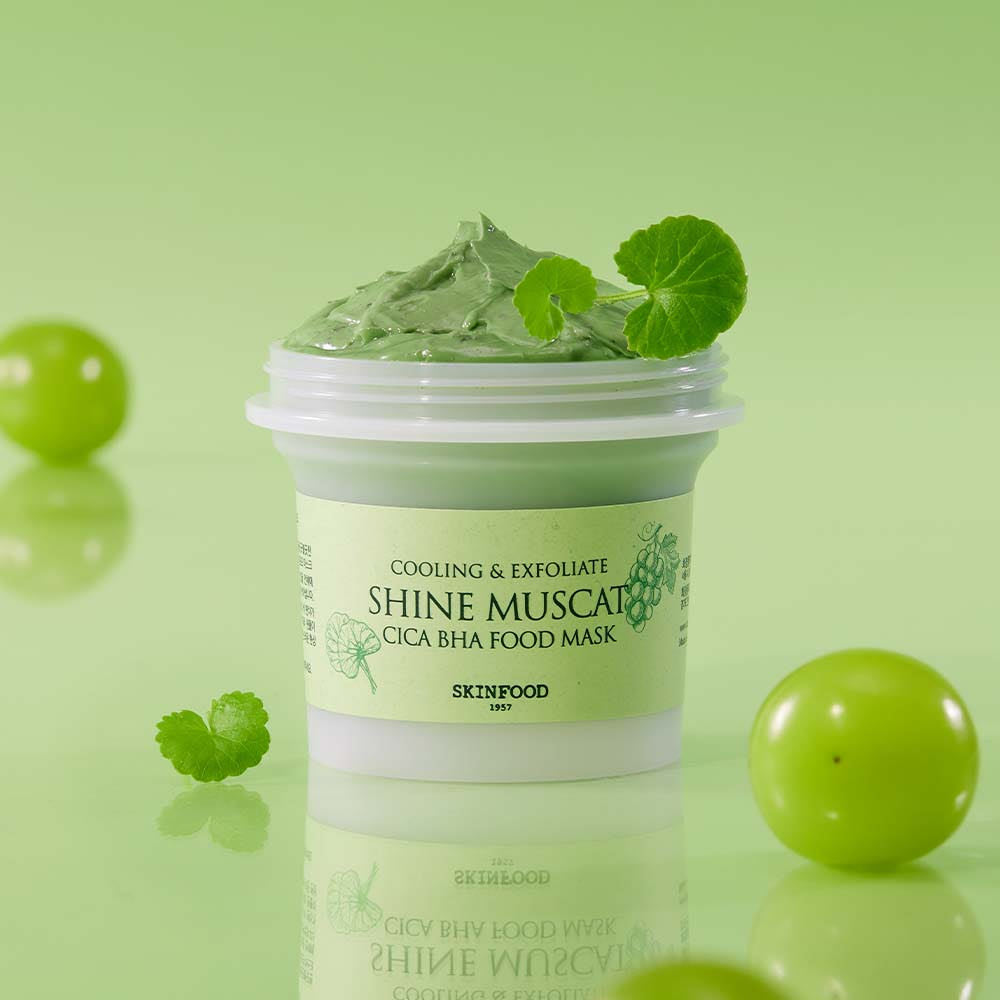 SKINFOOD Cica BHA Food Mask – 120g | Shine Muscat Soothing & Exfoliating Clay Mask Product image