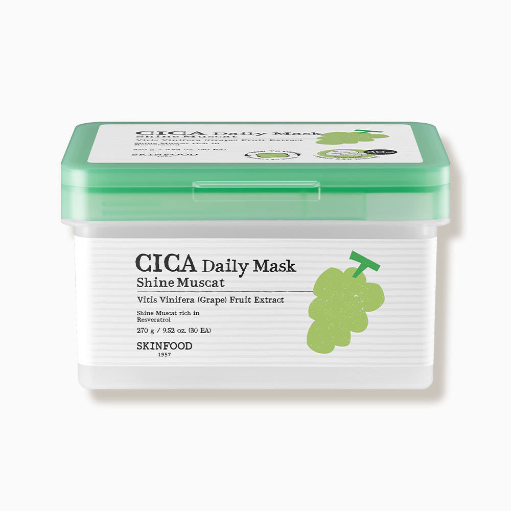 SKINFOOD Shine Muscat Cica Daily Mask – 270g / 30 Sheets | Soothing & Hydrating Sheet Masks for Daily Use Product image
