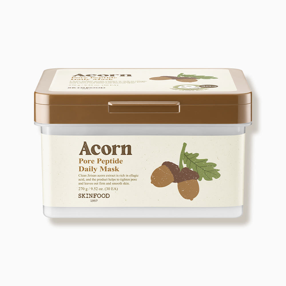 SKINFOOD Acorn Pore Peptide Daily Mask – 270g / 30 Sheets | Daily Pore Tightening & Firming Mask with Acorn & Peptides Product image