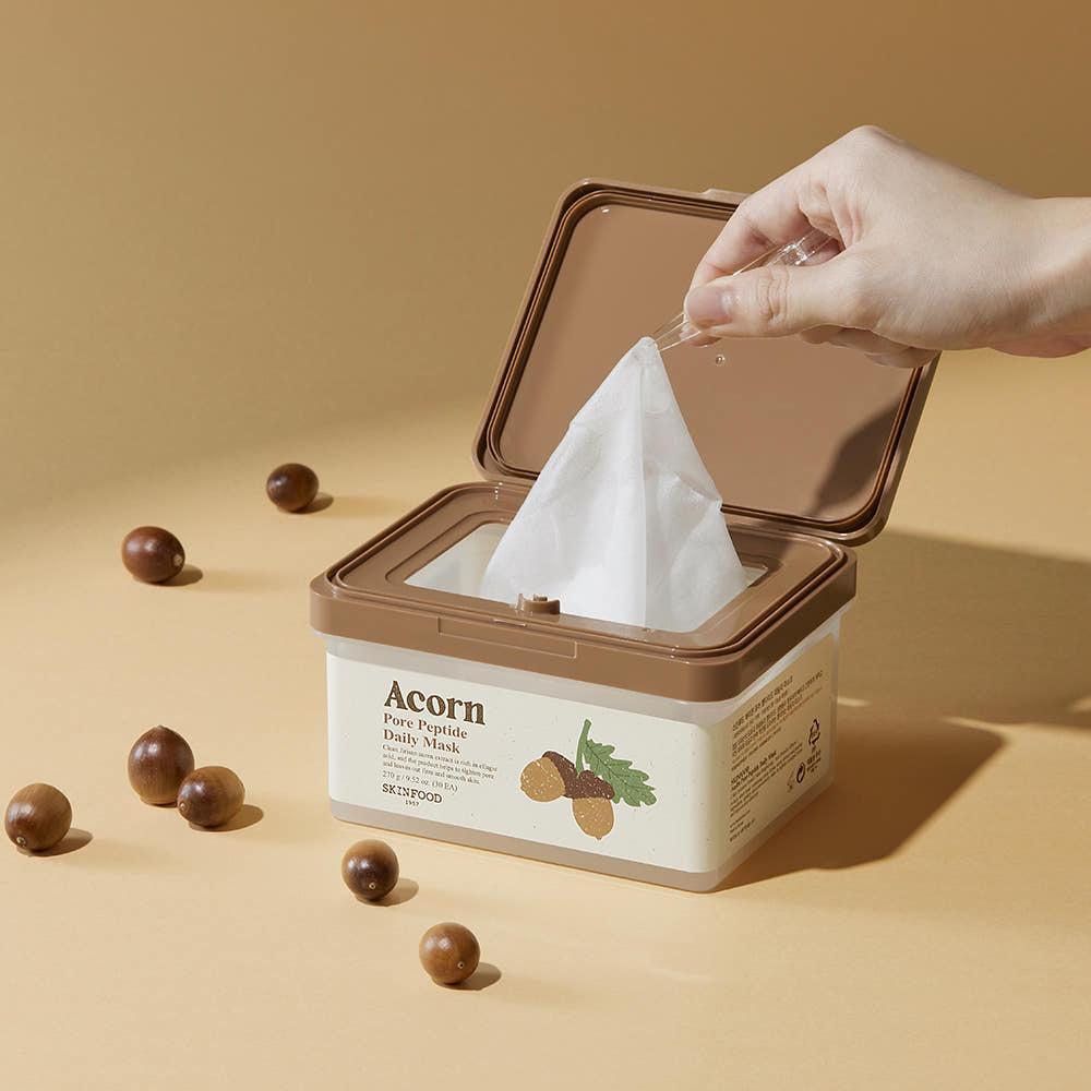 SKINFOOD Acorn Pore Peptide Daily Mask – 270g / 30 Sheets | Daily Pore Tightening & Firming Mask with Acorn & Peptides Product image
