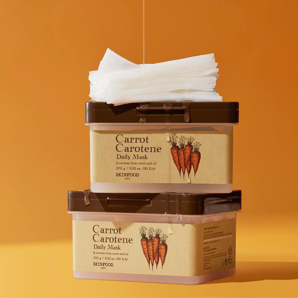 SKINFOOD Carrot Carotene Daily Mask Sheet – 270g / 30 Sheets | Soothing Daily Hydration with Carrot Extract Product image