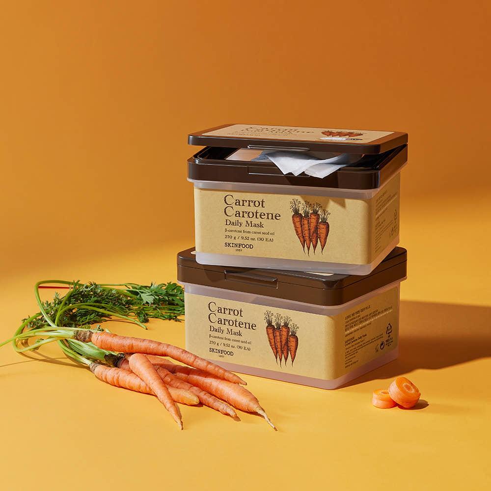 SKINFOOD Carrot Carotene Daily Mask Sheet – 270g / 30 Sheets | Soothing Daily Hydration with Carrot Extract Product image