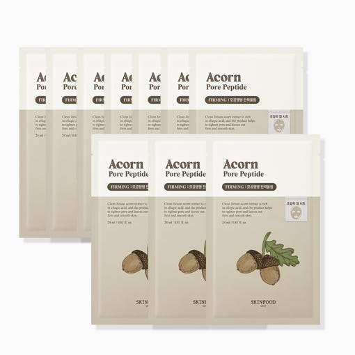 SKINFOOD Acorn Pore Peptide Mask – 24ml x 10 Sheets | Daily Pore Care & Hydration with Acorn Extract & Peptides Product image
