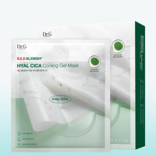 Dr.G RED BLEMISH HYAL CICA Cooling Gel Mask – 27g x 10ea | Soothing Hydrogel Mask for Red, Blemish-Prone & Overheated Skin Product image