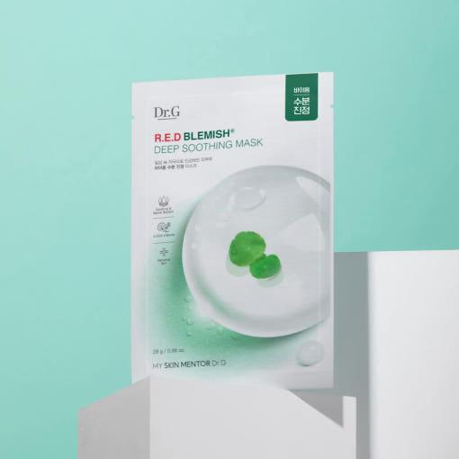 Dr.G RED BLEMISH Deep Soothing Mask – 28g x 10 Sheets | Cica-Infused Sheet Mask for Soothing & Strengthening Skin Barrier Product image