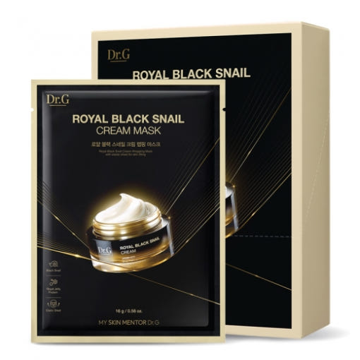 Dr.G Royal Black Snail Cream Mask – 16g x 10 Sheets | Intensive Nourishing & Lifting Care Product image