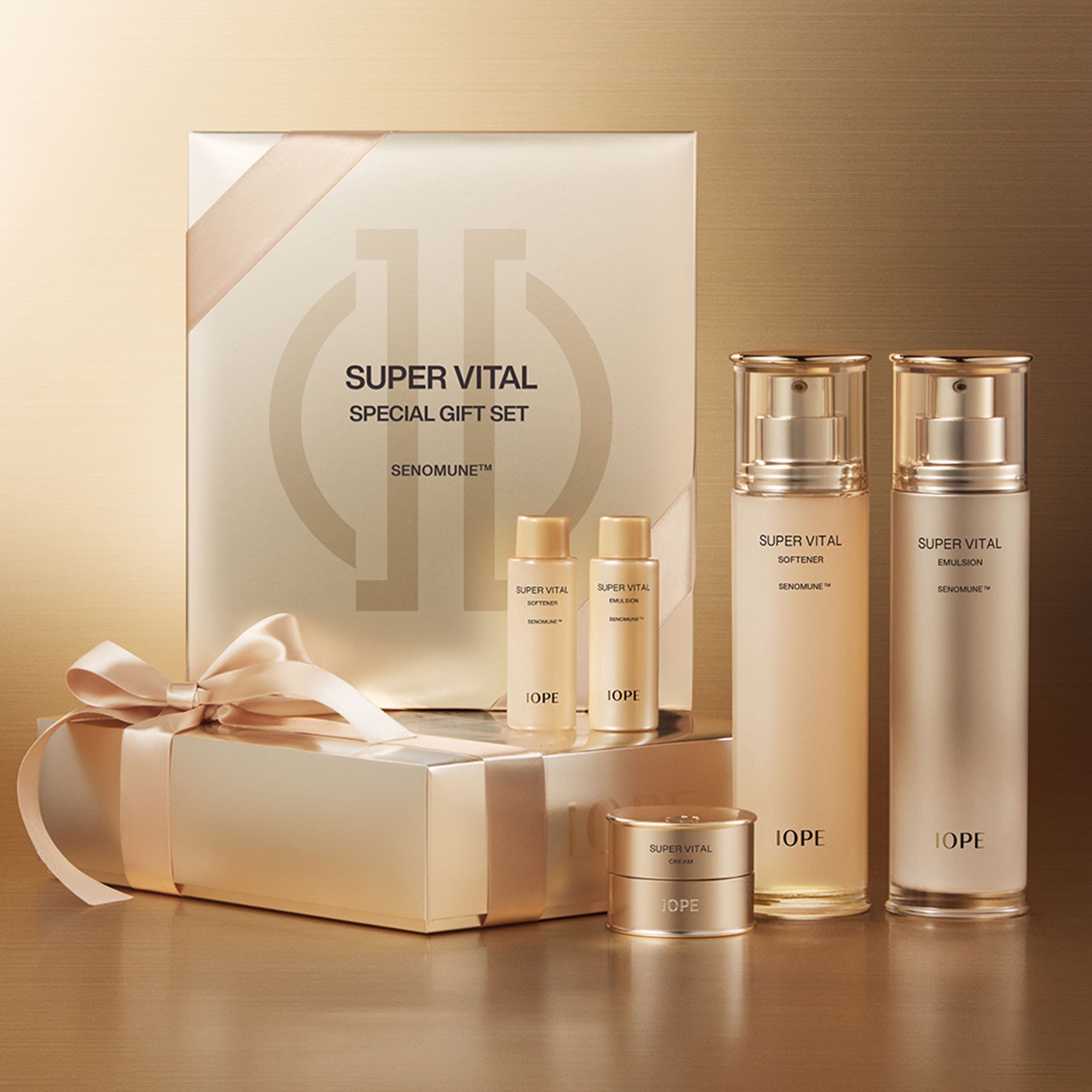 IOPE Super Vital Emulsion + Softener Set – Anti-Aging Skincare Duo | 150ml + 150ml + 3-Piece Gift Product image