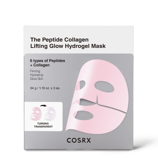 COSRX The Peptide Collagen Lifting Glow Hydrogel Mask – 34g x 3ea | Firming, Radiance-Boosting Peptide Sheet Masks Product image