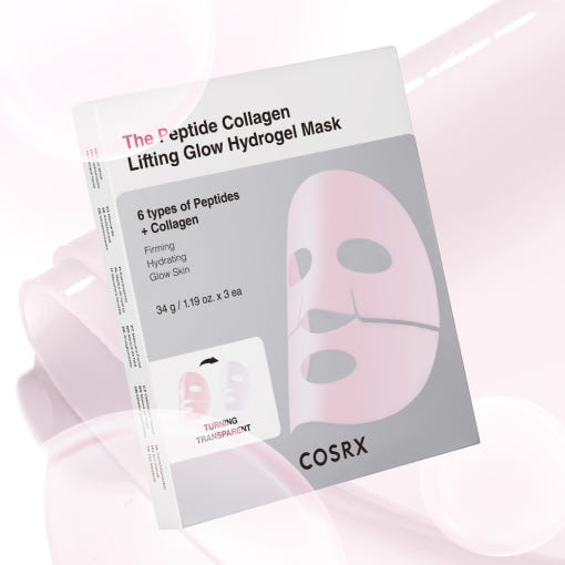 COSRX The Peptide Collagen Lifting Glow Hydrogel Mask – 34g x 3ea | Firming, Radiance-Boosting Peptide Sheet Masks Product image