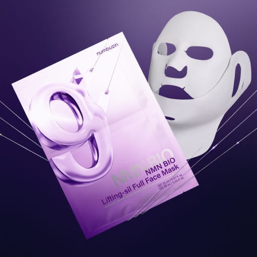 numbuzin No.9 NMN BIO Lifting-sil Full Face Mask – 4 Sheets | Instant Lifting Mask with NMN, NAD, ATP + Bonus Fabric Lifting Band Product image