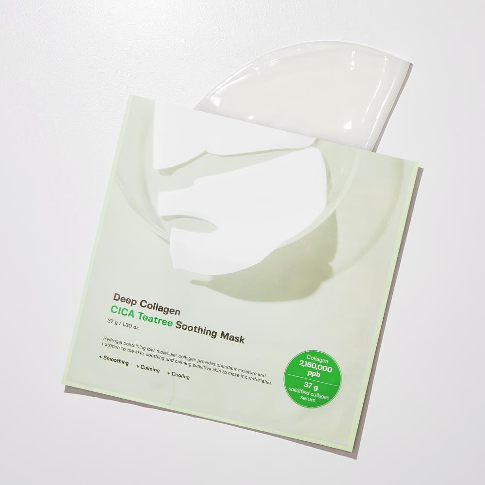 SUNGBOON EDITOR Deep Collagen Cica Tea Tree Soothing Mask – 37g x 4 Count | Anti-Wrinkle & Cooling Sheet Mask with Collagen, Cica & Tea Tree Product image