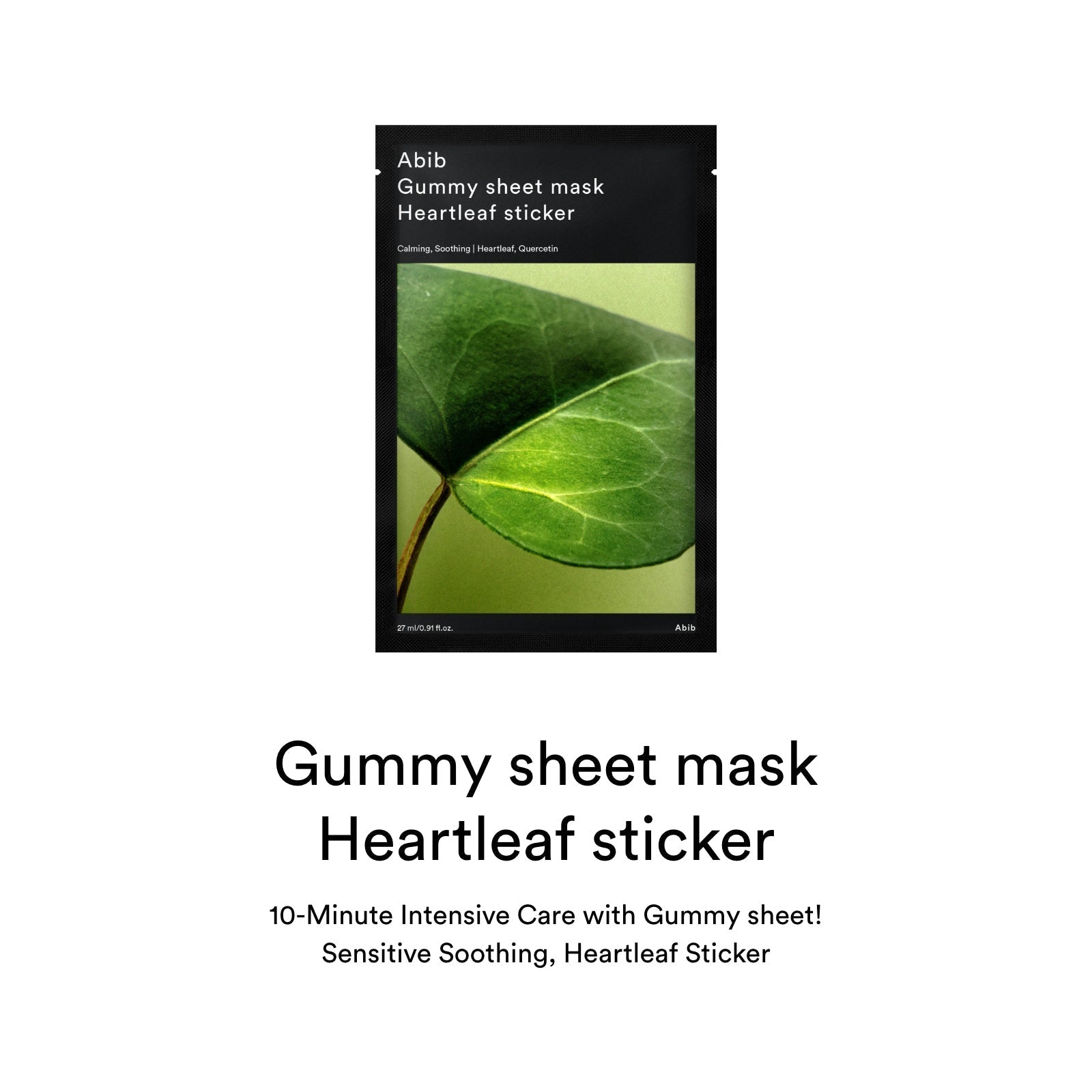 Abib Gummy Sheet Mask Heartleaf Sticker – Soothing Care for Sensitive Skin – 27ml x 10 Count Product image