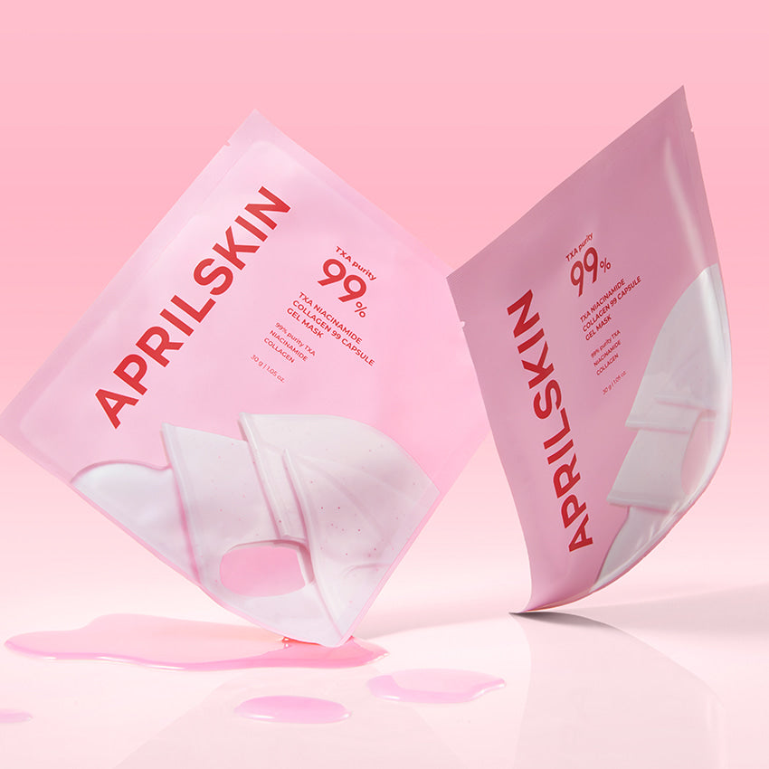APRILSKIN TXA Niacinamide Collagen 99 Capsule Gel Mask – 30g x 4 Count | Brightening, Firming & Hydrating Gel Mask Product image