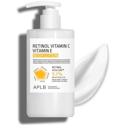 APLB Retinol Vitamin C Vitamin E Body Lotion – 300ml | Brightening & Hydrating Body Care for Sensitive Skin Product image
