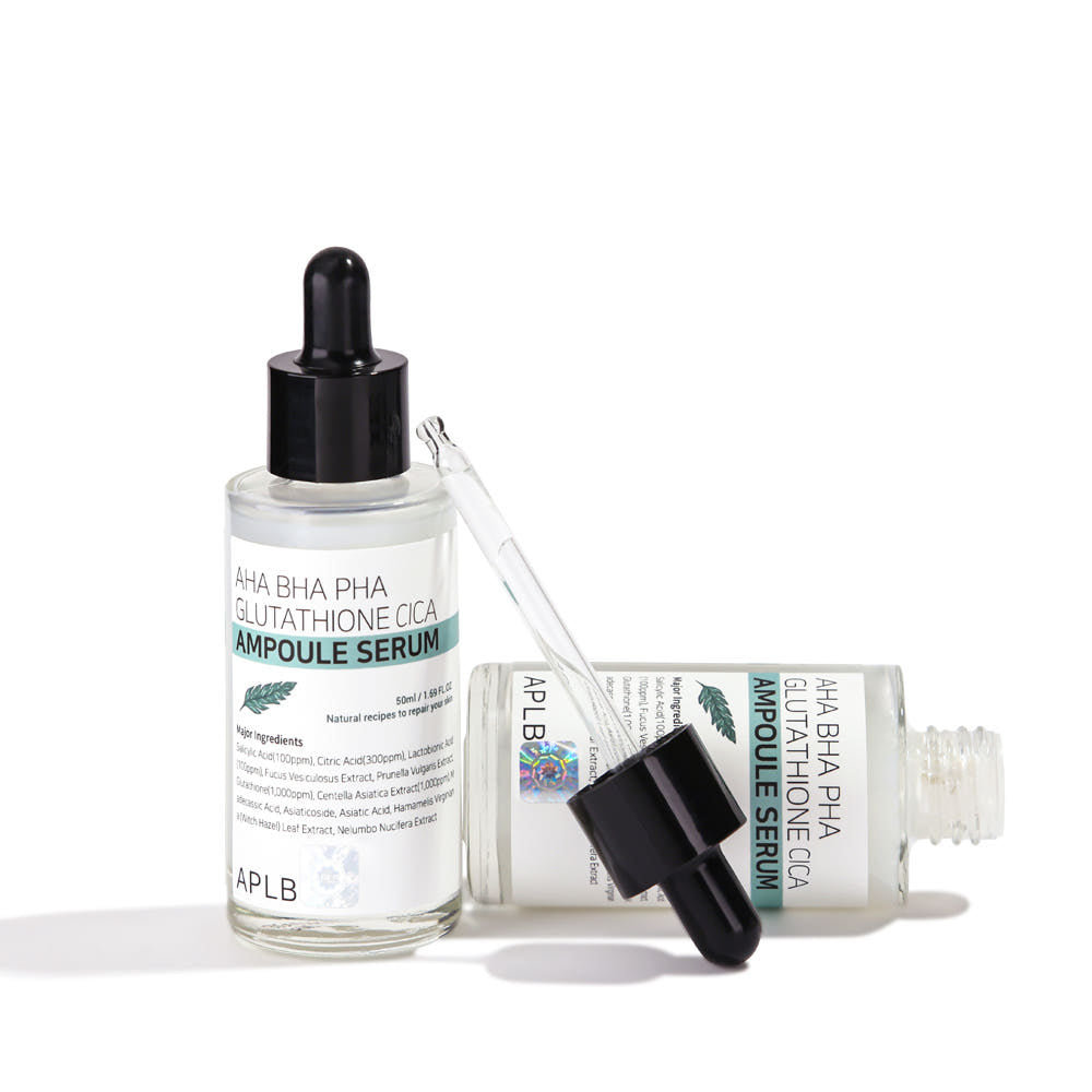 APLB AHA BHA PHA Glutathione Cica Ampoule Serum – 50ml | Exfoliating & Brightening Treatment for Sensitive Skin Product image