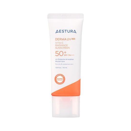 AESTURA Derma UV 365 Vita-C Radiance Sunscreen – 40ml | Brightening, Moisturising Daily SPF for Sensitive Skin Product image