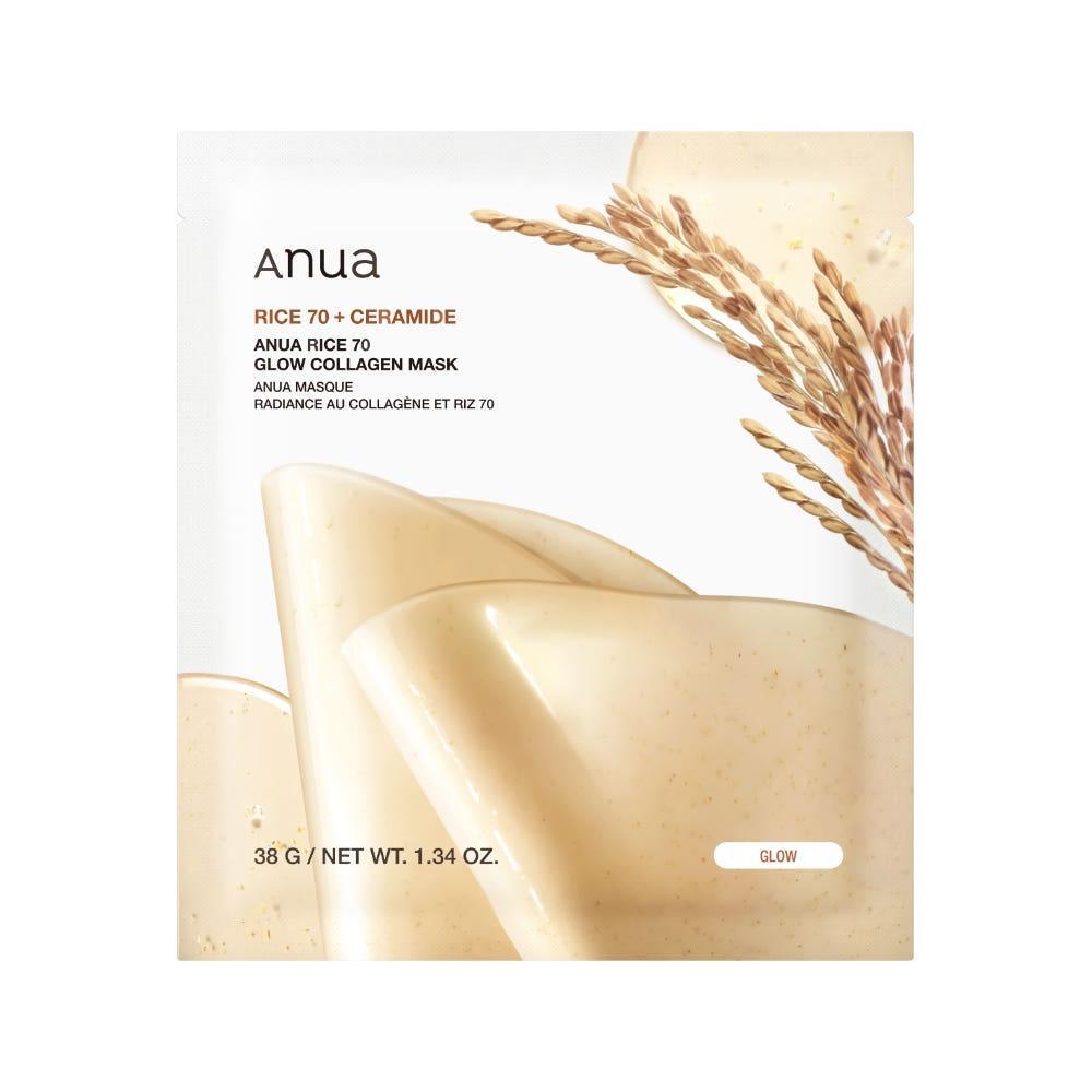 Anua Rice 70 Glow Collagen Mask – 38g x 4 Count| Brightening, Hydrating & Firming Sheet Mask Product image
