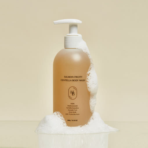 HEVEBLUE Salmon Fruity Centella Body Wash 300g - Hydrating Soothing Repair For Sensitive Dry Skin Product image