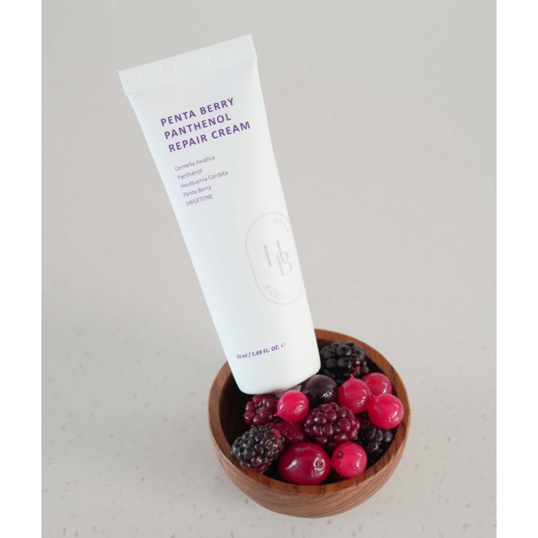 HEVEBLUE Penta Berry Panthenol Repair Cream 50ml - Long Lasting Hydration Barrier Repair And Soothing Product image