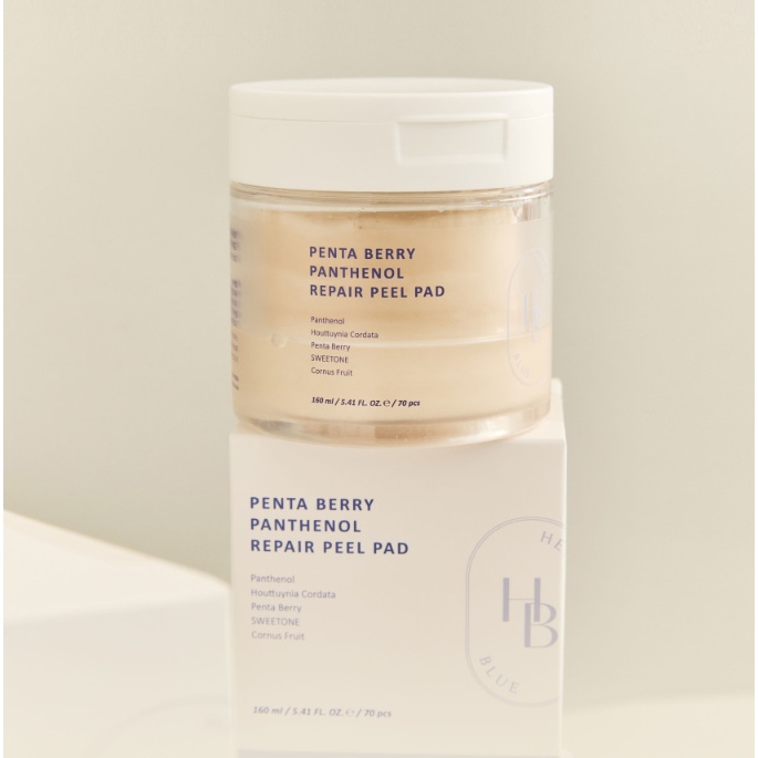 HEVEBLUE Penta Berry Panthenol Repair Peel Pad 160ml 70ea - Gentle PHA Exfoliation Hydration Repair Product image