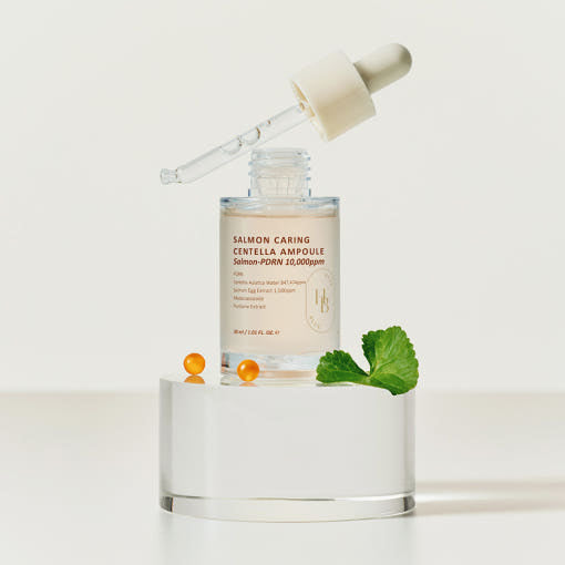 HEVEBLUE Salmon Caring Centella Ampoule 30ml Hydrating PDRN Centella Repair Serum For Skin Regeneration And Deep Moisture Product image