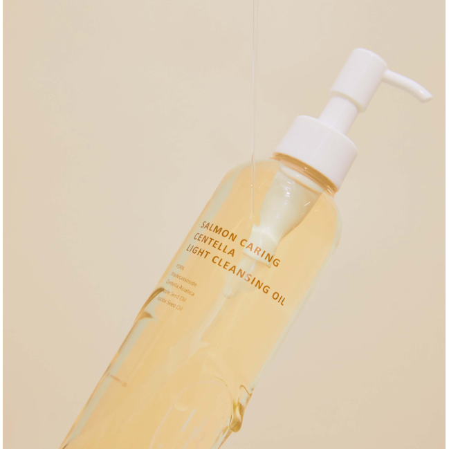 HEVEBLUE Salmon Caring Centella Light Cleansing Oil 250ml Gentle Radiance Hydration And Makeup Removal Product image