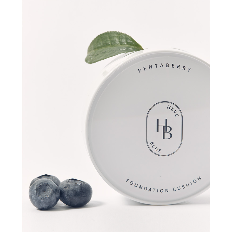 HEVEBLUE Pentaberry Glow Foundation Cushion 15g 3 Colors - SPF50+ PA++++ Shielded Radiant Coverage Product image