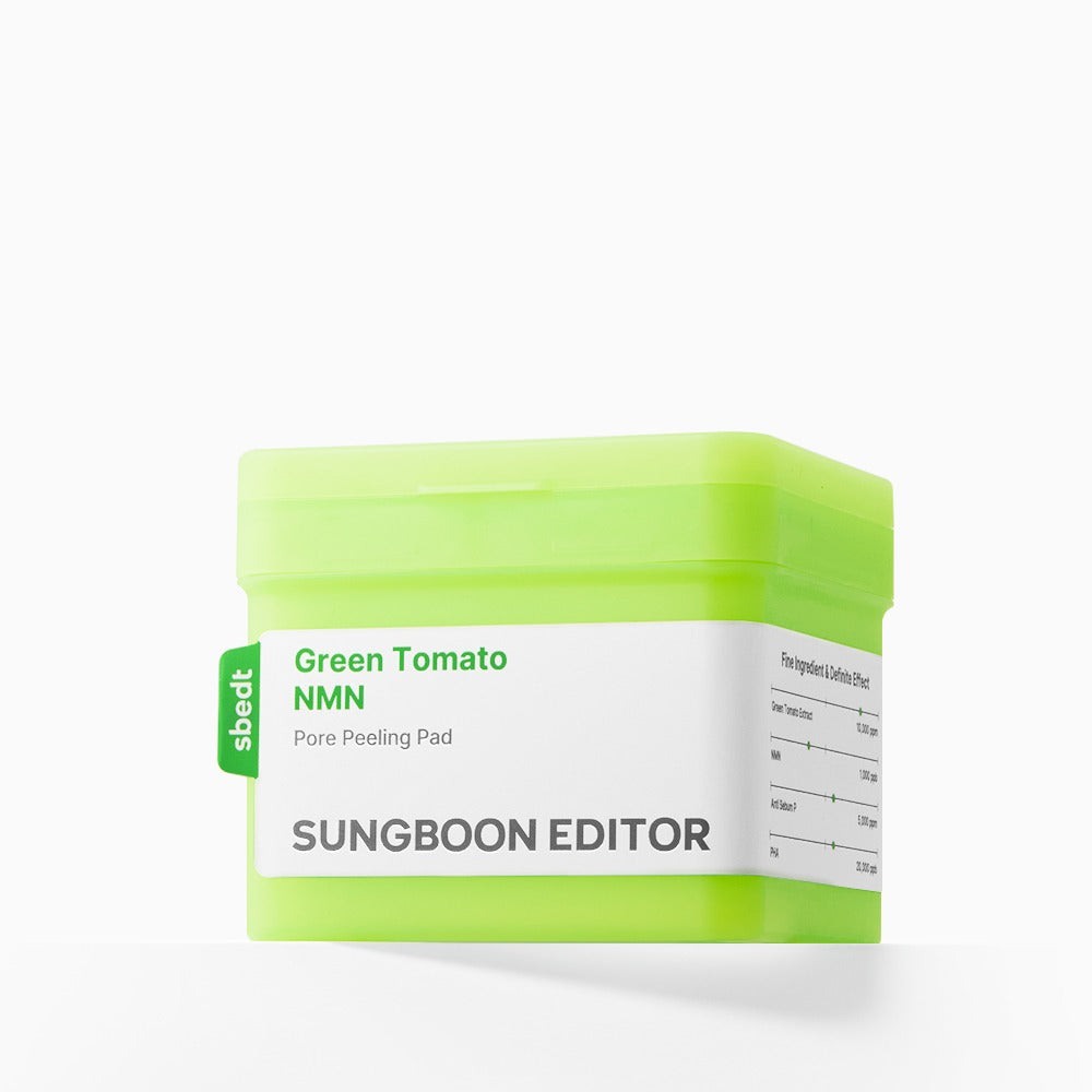Sungboon Editor Green Tomato NMN Pore Peeling Pad 170ml 60 Count Advanced Soothing Exfoliation Hydration Firming Product image