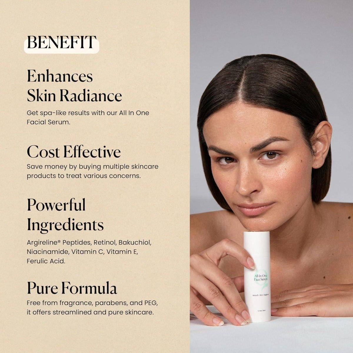 Qure All In One Face Serum 30ml – Hydrating Anti-Aging Serum with Retinol, Bakuchiol, Niacinamide & Hyaluronic Acid Qure All In One Face Serum - 30ml - Glam Global UKQure