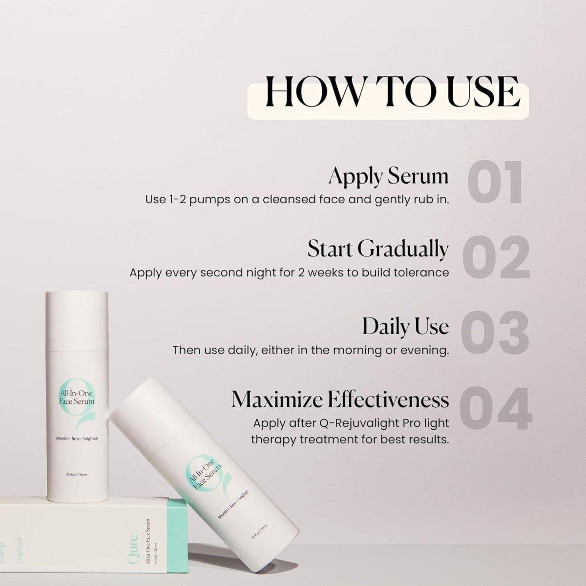 Qure All In One Face Serum 30ml – Hydrating Anti-Aging Serum with Retinol, Bakuchiol, Niacinamide & Hyaluronic Acid Qure All In One Face Serum - 30ml - Glam Global UKQure