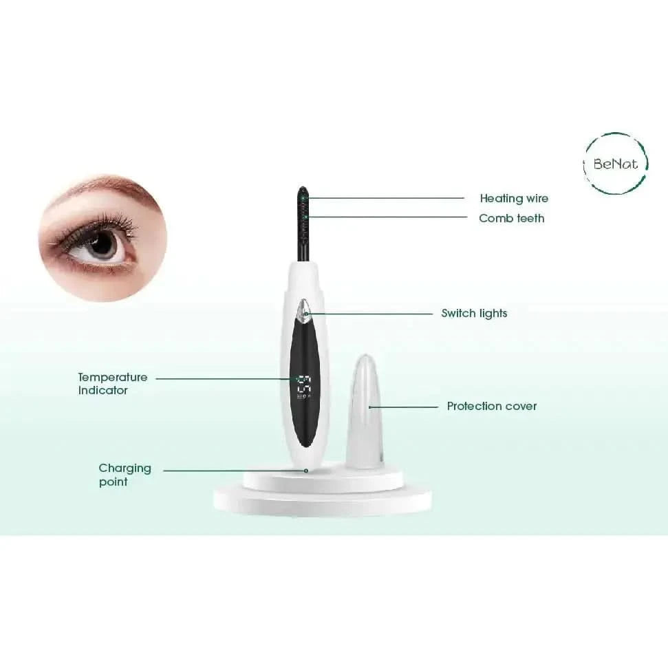 Rechargeable Electric Eyelash Curler – Long-Lasting Natural Lash Curl | Gentle Heated Lash Lift Rechargeable Electric Eyelash Curler – Long - Lasting Natural Lash Curl - Glam Global UKGlam Global UK