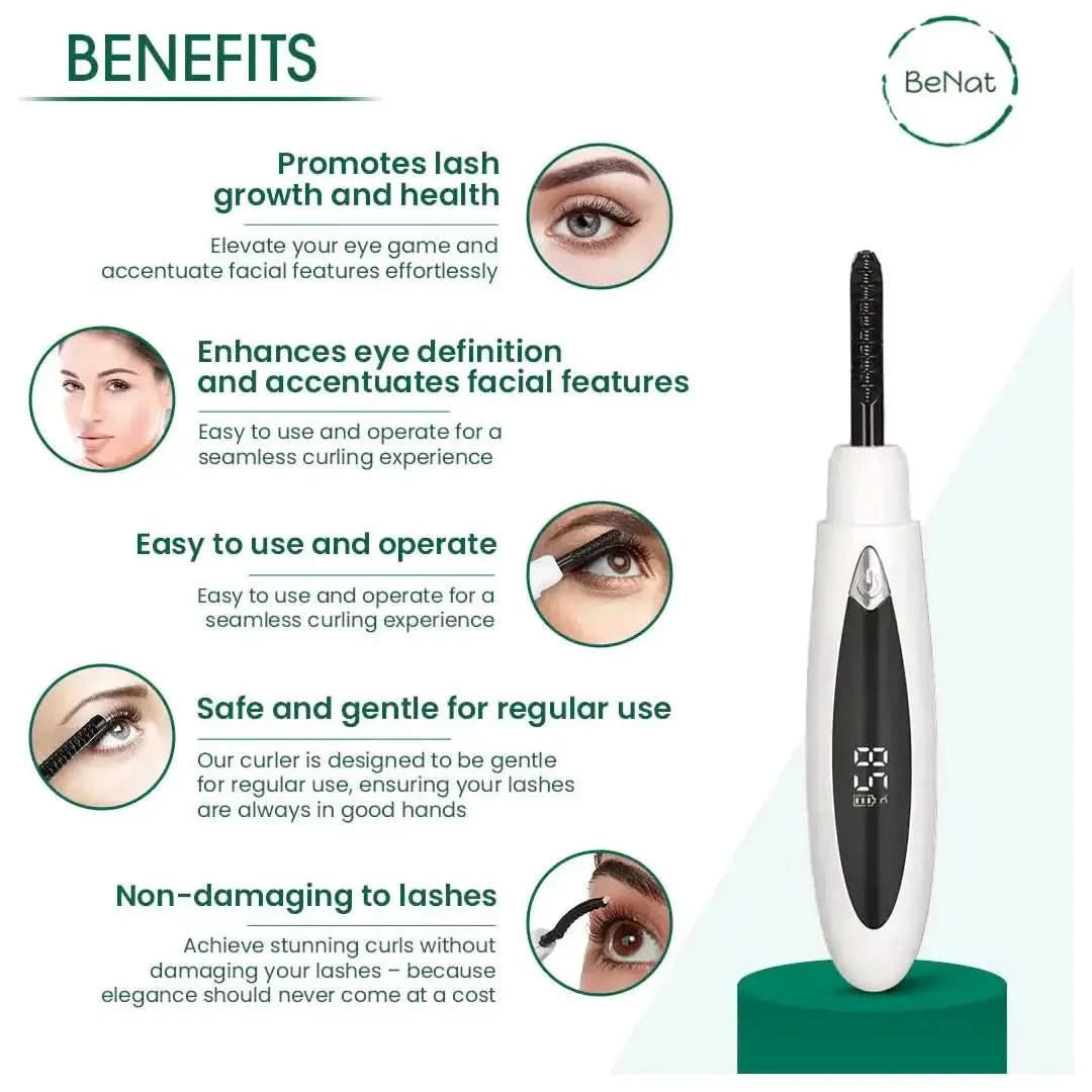 Rechargeable Electric Eyelash Curler – Long-Lasting Natural Lash Curl | Gentle Heated Lash Lift Rechargeable Electric Eyelash Curler – Long - Lasting Natural Lash Curl - Glam Global UKGlam Global UK