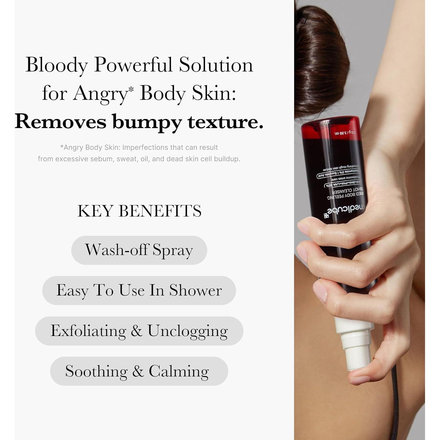 Medicube Red Body Peeling Shot Cleanser - 110ml | High-Performance Exfoliating Body Wash Medicube Red Body Peeling Shot Cleanser - 110ml | High-Performance Exfoliating Body Wash