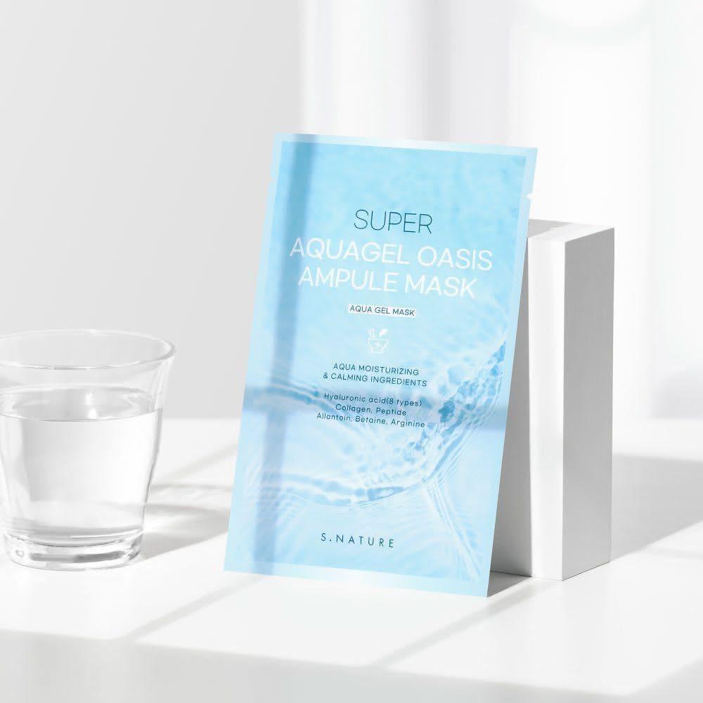 S.NATURE Super Aqua Gel Oasis Ampule Mask Sheet – 30ml x 5 Sheets | Deep Hydration & Pore Refining for Sensitive Skin S.NATURE Super Aqua Gel Oasis Ampule Mask Sheet 30ml X 5P - Glam Global UKS.NATURE