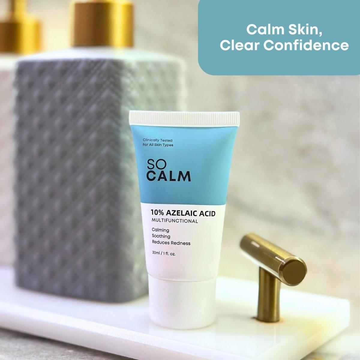 SoCalm 10% Azelaic Acid Cream – Rosacea Relief, Acne Treatment & Scar Improvement (1 fl oz / 30ml) SoCalm 10% Azelaic Acid 1 fl oz - 30 ml - Glam Global UKSoCalm