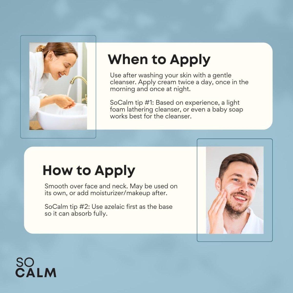 SoCalm 10% Azelaic Acid Cream – Rosacea Relief, Acne Treatment & Scar Improvement (1 fl oz / 30ml) SoCalm 10% Azelaic Acid 1 fl oz - 30 ml - Glam Global UKSoCalm