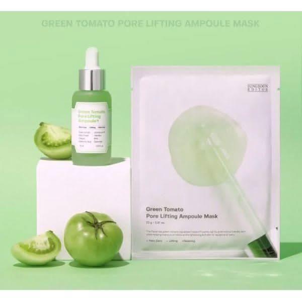 SUNGBOON EDITOR Green Tomato Pore Lifting Ampoule Mask – 23g | Pore-Tightening, Cooling & Hydrating Sheet Mask SUNGBOON EDITOR Green Tomato Pore Lifting Ampoule Mask 23g - Glam Global UKSUNGBOON EDITOR