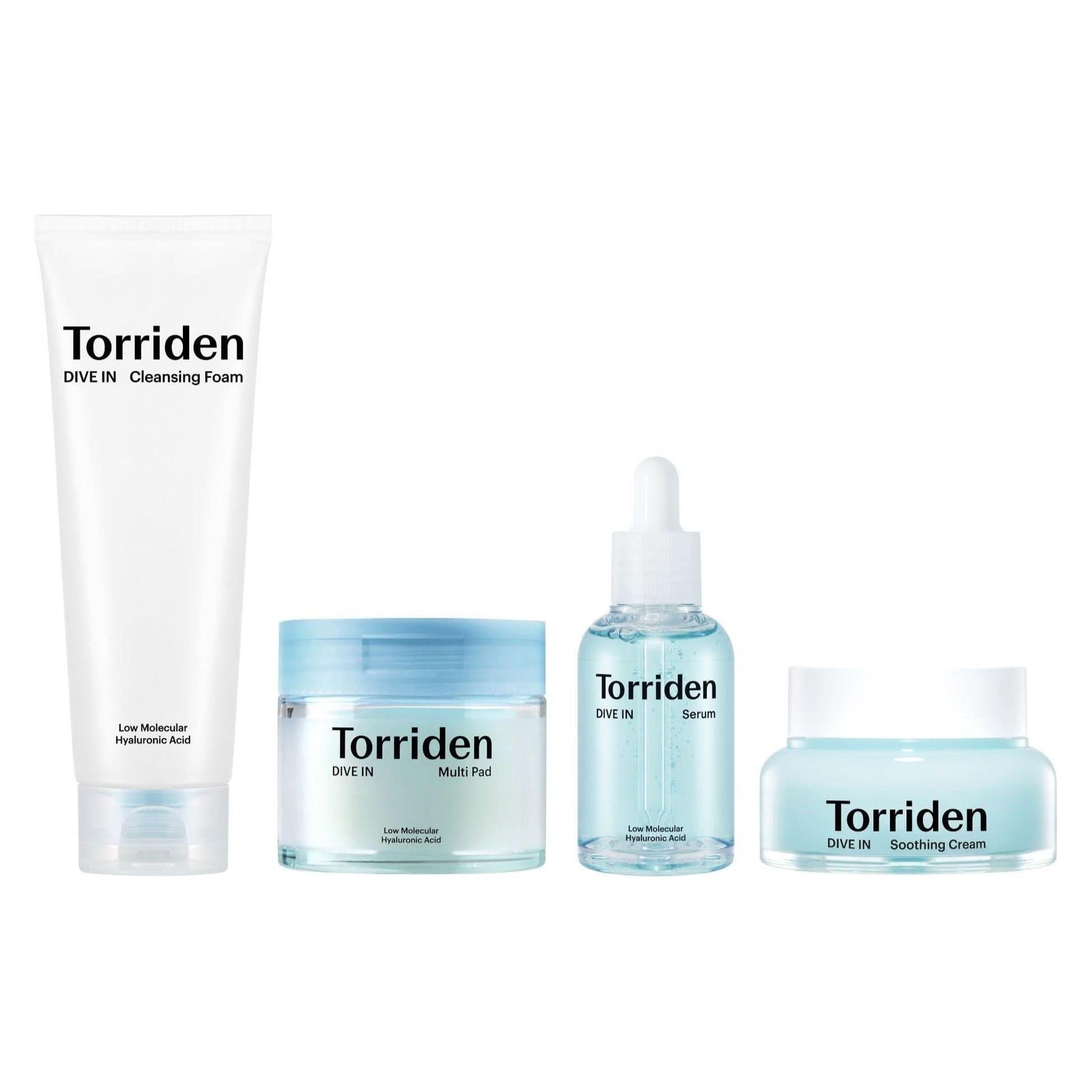 Torriden DIVE IN Hyaluronic Acid Skincare Set | Complete Hydration & Glowing Skin Routine Torriden DIVE IN Hyaluronic Acid Skincare Set - Glam Global UKTorriden