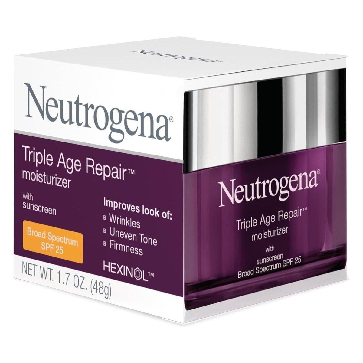 Neutrogena Triple Age Repair Anti-Aging Daily Facial Moisturizer – 50ml | SPF 25, Wrinkle-Fighting & Firming Cream Neutrogena Triple Age Repair Anti - Aging Daily Facial Moisturizer - 50ml - Glam Global UKNeutrogena