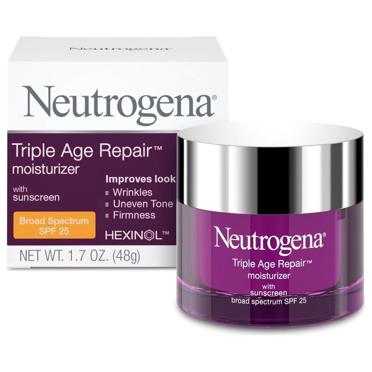 Neutrogena Triple Age Repair Anti-Aging Daily Facial Moisturizer – 50ml | SPF 25, Wrinkle-Fighting & Firming Cream Neutrogena Triple Age Repair Anti - Aging Daily Facial Moisturizer - 50ml - Glam Global UKNeutrogena