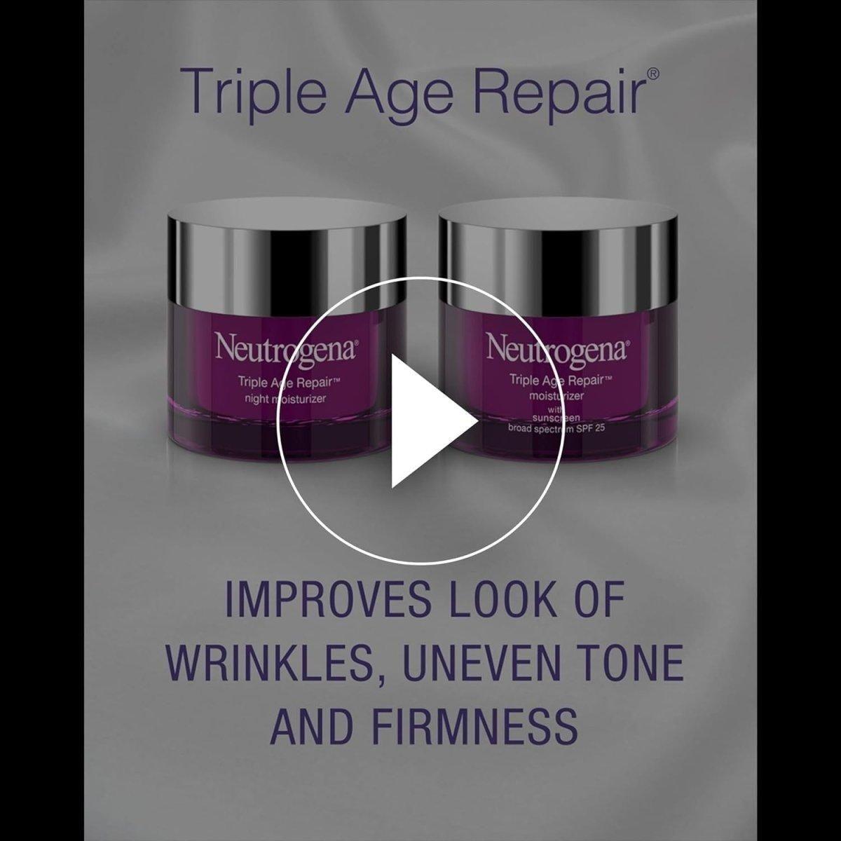 Neutrogena Triple Age Repair Anti-Aging Daily Facial Moisturizer – 50ml | SPF 25, Wrinkle-Fighting & Firming Cream Neutrogena Triple Age Repair Anti - Aging Daily Facial Moisturizer - 50ml - Glam Global UKNeutrogena