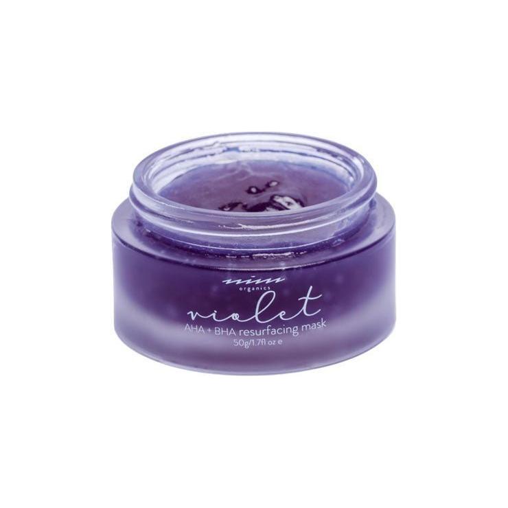 NINI Organics Violet AHA + BHA Resurfacing Mask – 50ml | Gentle Exfoliation, Brightening & Hydration for Radiant Skin Violet AHA + BHA Resurfacing Mask - Glam Global UKNINI Organics