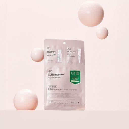 VT Cica Collagen All In One 3-Step Mask – 1.5g + 24g + 1.5g | Firming, Hydrating & Pore-Tightening Treatment VT Cica Collagen All In One 3step Mask 1.5g+24g+1.5g - Glam Global UKVT